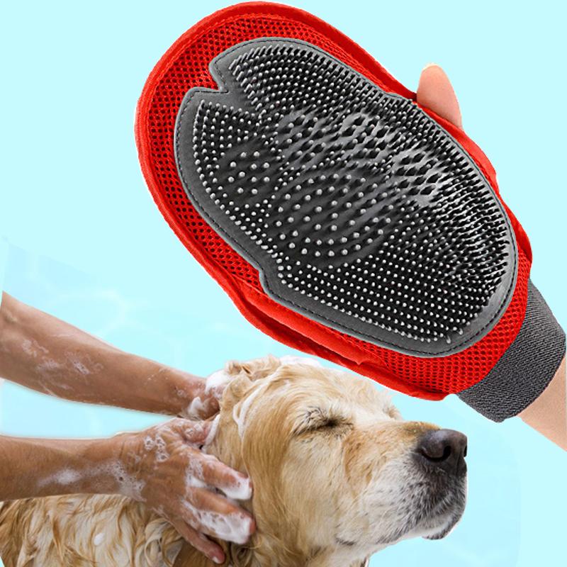 Dog fur Grooming Massage Brush Small Pink Dog