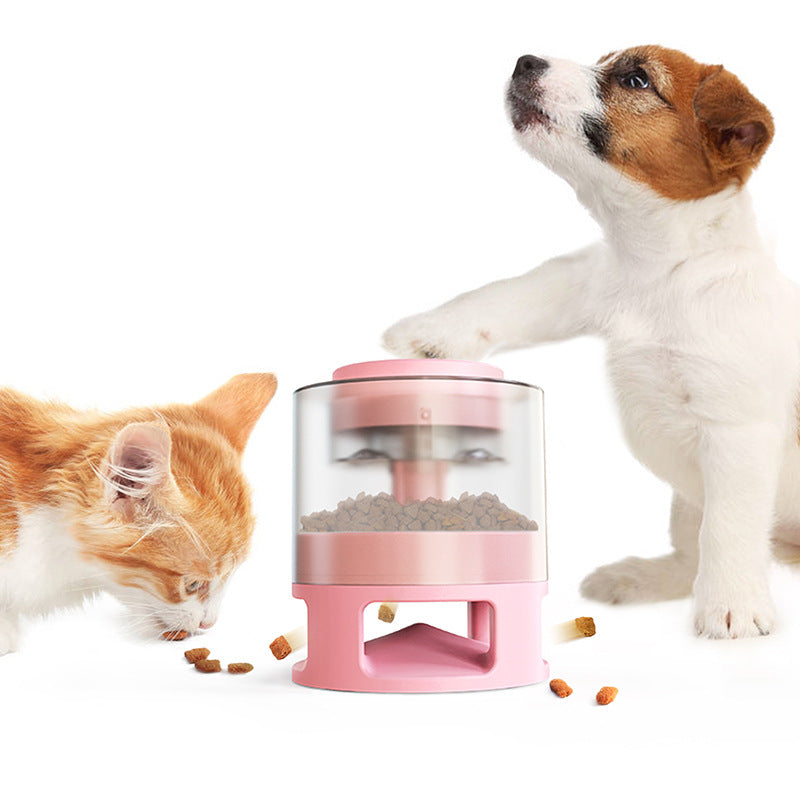 Dog Food Feeder Pet Accessories Cat Feeder Catapult Educational Dog Toys Pet Supplies Food Dispenser Just One Snap Comes Food Small Pink Dog