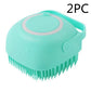 Silicone Dog Bath Massage Gloves Brush Pet Cat Bathroom Cleaning Tool Comb Brush For Dog Can Pour Shampoo Dog Grooming Supplies Small Pink Dog