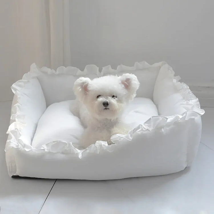 Super Comfy Princess Dog Bed Sofa Pet Kennel House Mat for Small Dogs Cat Teddy Small Pink Dog