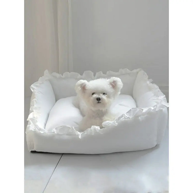 Super Comfy Princess Dog Bed Sofa Pet Kennel House Mat for Small Dogs Cat Teddy Small Pink Dog