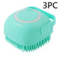 Silicone Dog Bath Massage Gloves Brush Pet Cat Bathroom Cleaning Tool Comb Brush For Dog Can Pour Shampoo Dog Grooming Supplies Small Pink Dog